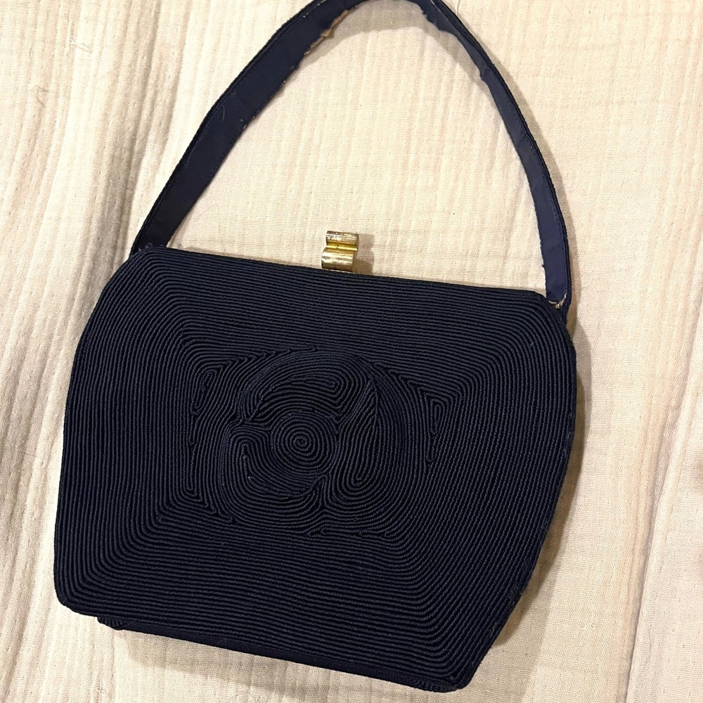 Vintage Genuine Cordé 50’s Bag with Floral Rosette Detail